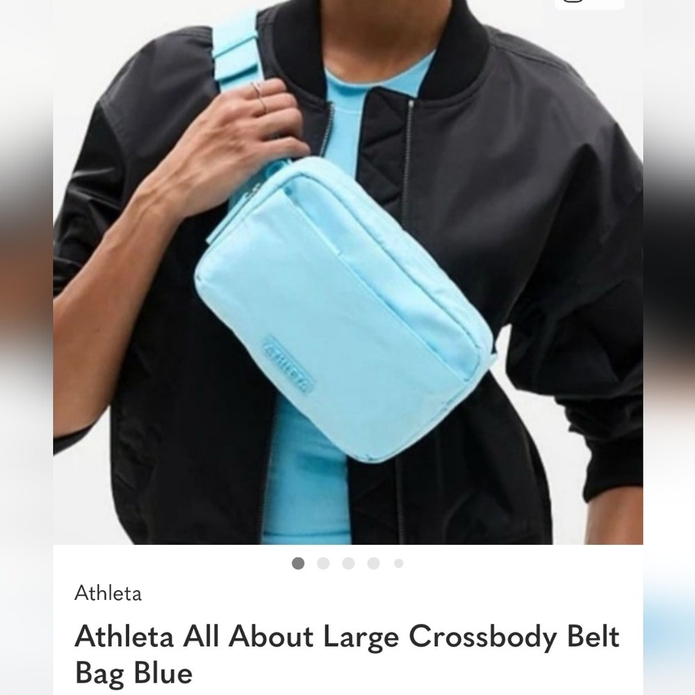 Athleta Large Light Blue Crossbody Bag Fanny Pack New